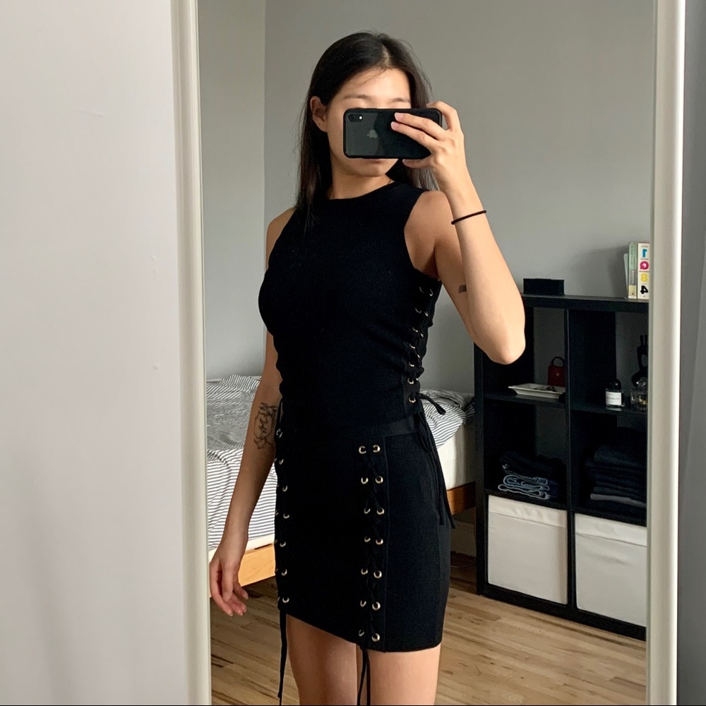 Side Lace Top & Miniskirt Set